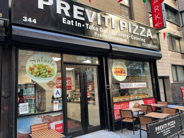Previti Pizza (Formerly Pizza and Pita Halah Food-Changed October 2022)                                              344 East 34th Street                             New York, NY 10016